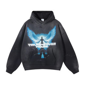 Fabricant de vêtements streetwear de qualité supérieure, pulls à capuche unis grande taille, prix bas, sweat-shirt graphique hip-hop à fermeture éclair intégrale - Product Image 5