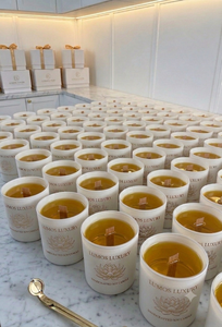 Lumos Luxury Handcrafted Soy <b>Candle</b> Glass Jar Floral Scented Aromatherapy Home Decoration Cylinder Shape Wooden <b>Wick</b> Personalize - Product Image 5