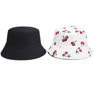 Chapeau Bob Unisexe Imprimé Cerises Printemps-Été Décontracté pour Adulte Motif Fruits Style Popeline Polyester - Product Image 4