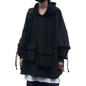 Men's Techwear Hoodie Cyberpunk Tactical Streetwear Cargo Pullover Multi-Pocket Harajuku Urban Darkwear Hip Hop <b>Gothic</b> <b>Jacket</b> - Product Image 1