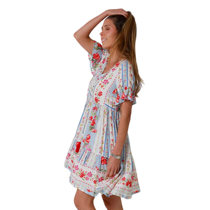 Vestido Mini Estampado Bohemio para Mujer, Atuendo de Verano para Vacaciones - Product Image 4