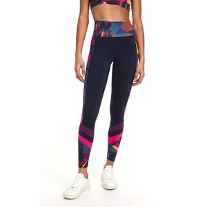 Leggings de yoga de haute qualité, à taille haute, doux, ajustés, à motifs, multicolores, avec logo personnalisé - Product Image 1