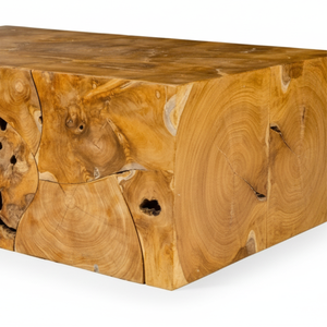 Table basse ARTERRA Premium, durable et artisanale, pour salon, style rustique en bloc de racine de teck. - Product Image 3