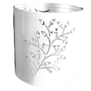 Bougeoirs votifs ronds décoratifs pour la maison de fer avec le revêtement blanc de poudre fini pour le bougeoir votif de décor à la maison - Product Image 3