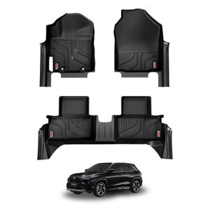 Revestimientos de suelo para todo tipo de clima TPE Premium hechos en Vietnam, alfombrillas antideslizantes sin olor de ajuste personalizado para Toyota Yaris Cross 2021 + - Product Image 1