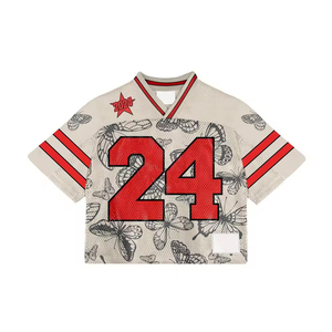 Maillot de football américain rétro personnalisé et brodé, manches courtes, personnalisable, à vendre - Product Image 2