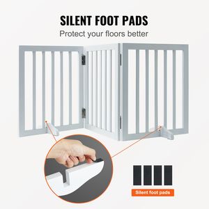 Cancelletto per Cani Autoportante 60x150 cm, Pieghevole a 3 Pannelli con Motivo Solido, Espandibile per Passaggi Larghi e Stretti - Product Image 5