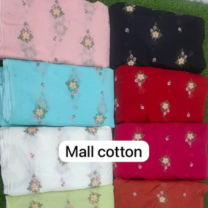 Tissu en coton tissé brodé de qualité supérieure, doux, respirant, poids moyen 200g/m² pour la fabrication de robes et de vêtements - Product Image 1