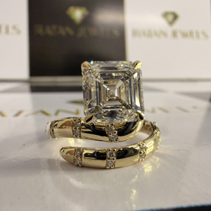 Bague de fiançailles haut de gamme en or 18 carats avec diamant de laboratoire CVD taille coussin 2 carats certifié IGI, qualité Ascher, de notre usine de bijoux - Product Image 3