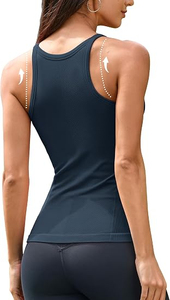 Custom Front Print Logo Crop Top with Removable <b>Pads</b> Active Stretch Polyester/Spandex Yoga Workout Vest for Women - Product Image 2