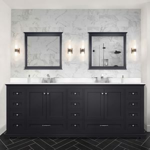 84 In. Espresso Double Bath Vanity with 22 In. Cultured Marble Top and 34 In. Faucet Set 2 Mirrors for Your Bathroom - Product Image 2