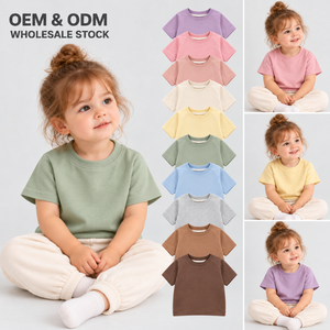 Camiseta para Niñas, Algodón Orgánico, Logotipo Personalizado, Manga Corta Suave, Camiseta para Niños Pequeños, OEM ODM, Venta al por Mayor - Product Image 4
