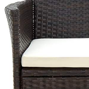 4-Piece Poly <b>Rattan</b> Patio <b>Chairs</b> in Brown with Comfortable <b>Cushions</b> - Product Image 6