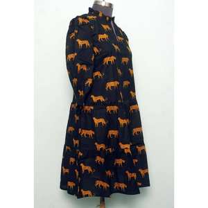 Blusa de Corte Regular con Estampado Floral Vintage, 100% Algodón Ecológico, Lavable, Estilo Casual, Cuello Mao, Manga Corta Abullonada - Product Image 3