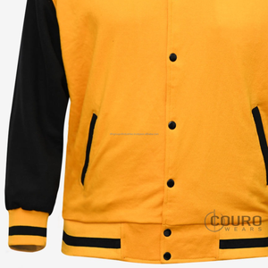 Chaqueta universitaria barata de algodón de alta calidad personalizada chaquetas doradas unisex con letras bordadas - Product Image 6