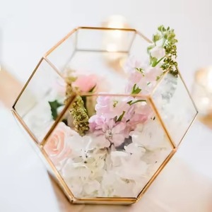 Classic Indoor Garden Metal Terrarium Glass Plant Holder Elegant Geometric <b>Display</b> <b>Case</b> Home Decor - Product Image 1