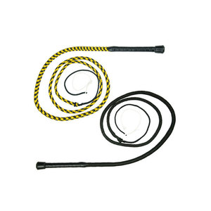 Látigo de nailon con diseño de cuerda trenzada en espiral negra y amarilla - Product Image 1