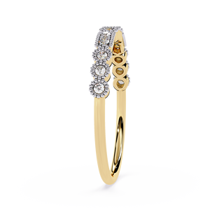 18k Pure Gold Natural Round Diamond Halo Half Eternity <b>Stacking</b> Band IGI Certified For Women Engagement <b>Ring</b> Fine Jewelry - Product Image 3