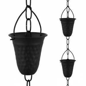 Fantastique Chaîne de Pluie en Cuivre Martelé pour Gouttières, Alternative Décorative à la Gouttière Classique, Décoration Extérieure pour Jardin et Maison - Product Image 5