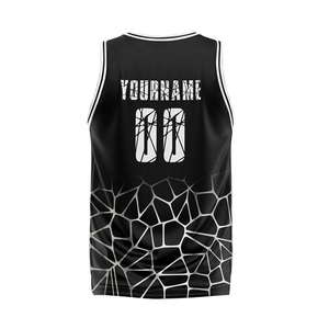 Wholesale Sublimated Basketball Jersey Black Geometric Mesh Sleeveless Round Neck Unisex Adult Wear OEM Manufacturer - Product Image 2