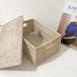 Rattan <b>basket</b> with handle Natural <b>Basket</b> Wicker <b>Basket</b> <b>Rectangular</b> <b>Basket</b> - Product Image 1