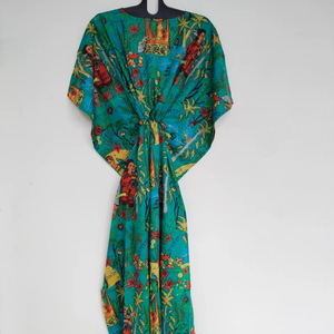 ชุดเดรสผ้าฝ้ายพิมพ์ลายสไตล์อินเดีย ทำมือ เหมาะสำหรับคลุมชุดว่ายน้ำ น้ำหนักเบา ใส่สบายในช่วงฤดูร้อน - Product Image 1