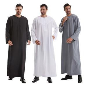 เสื้อคลุมอิสลามแบบวินเทจผ้าฝ้ายสั่งทำขายส่งสำหรับผู้ชาย เสื้อเชิ้ตตัวยาวคอตั้งมีกระเป๋า สำหรับฮัจญ์/อีด บริการ OEM - Product Image 1