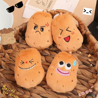 Porte-clés en peluche pomme de terre de dessin animé pour Halloween, avec expression amusante, pendentif pomme de terre en peluche, décoration souple pour sac à dos, cadeau en gros