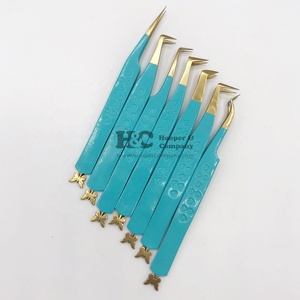 <b>Top</b> Rank Professional <b>Butterfly</b> Tweezer Mink Heart Pattern Eyelash Tweezers Golden Stainless Steel Anti-Magnetic Tweezers - Product Image 3