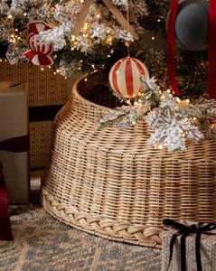 Sculpture artisanale en rotin de pin festonné, arbre de Noël à plusieurs niveaux en fibres naturelles pour maisons éco-luxe - Product Image 5