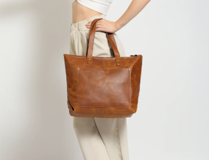 Vintage <b>Leather</b> Weekender Duffel <b>Bag</b> Unisex <b>Soft</b> Handle Zipper Closure Daily Use 36-55L Capacity Durable Polyester Lining - Product Image 3
