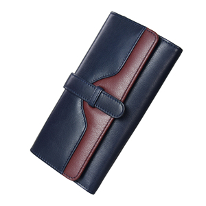 Cartera Larga de Cuero Genuino Premium para Mujer, Monedero Impermeable de Moda, Tarjetero, Organizador de Efectivo, Cierre a Presión, Elegante - Product Image 1