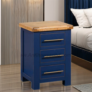 Cascais Brand Modern Luxury Bedroom Set High Quality Wooden <b>Bedside</b> <b>Table</b> with 3 Drawers Vietnam Manufacturer Home Furniture - Product Image 1