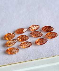 Pierres précieuses en pierre de soleil naturelle 4x8mm, taille marquise facettée, en vrac pour la fabrication de bijoux, disponibles à prix de gros. - Product Image 1