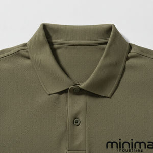 Polo en coton vert olive pour homme, manches courtes, couleur unie, décontracté, respirant, tissu Oxford, design de logo personnalisé sur le devant - Product Image 4