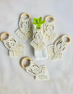 Anneau de serviette en macramé blanc de haute qualité pour table à manger, décoration de mariage, aménagement de fête et accueil des invités, provenant d'Inde - Product Image 4