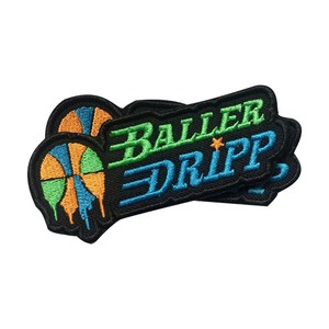 Factory Designer Gold <b>Large</b> Cloth Patch Custom Embroidered Logo Brand <b>Sticker</b> Embroidery Iron On - Product Image 5