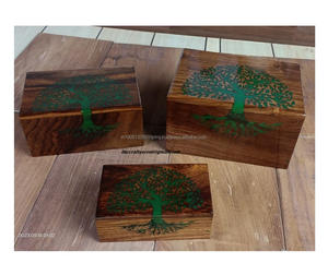 Hermosas urnas de cremación de madera para cenizas humanas con urnas de recuerdo de madera pulidas o personalizadas directamente del fabricante - Product Image 2