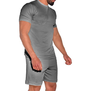 Ensemble deux pièces décontracté homme été le plus vendu – T-shirt et short en tissu éponge à séchage rapide, style streetwear, logo personnalisé 2026 - Product Image 3