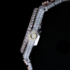Reloj mecánico automático Iced Out Moissanite Tourbillon para hombre, reloj de pulsera de acero inoxidable de dos tonos - Product Image 2