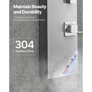 53 Brushed Stainless Steel <b>Shower</b> Column Rainfall <b>Shower</b> Head 3-Function Faucet High Press-Tower <b>Shower</b> <b>Shower</b> Room <b>Accessory</b> - Product Image 6