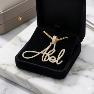 Custom Iced Cursive <b>Name</b> Pendant <b>Gold</b> Plated Moissanite Diamond <b>Necklace</b> Channel Setting Luxury Personalized Jewelry Charms Gift - Product Image 5