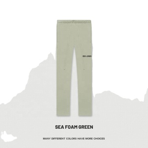 2024 Unisex Autumn Winter Dark Casual Lightweight French Terry Sweatpants Custom Logo High Elastic Waist <b>Drawstring</b> Pants - Product Image 5