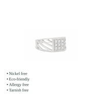 925 Sterling Silber Prinzessinnen-Schliff CZ Cluster Ring mit Pavé-Fassung, geometrischem Design, trendiger antiker Form, christlich, Unisex Verlobungsring