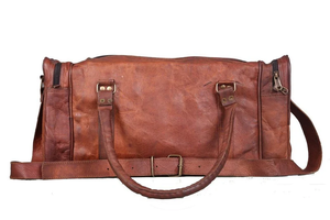 Sac de voyage vintage de haute qualité, sac de sport à bandoulière, sac de voyage en cuir de chèvre véritable - Product Image 5