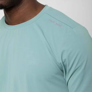 Camisetas atléticas de secado rápido para hombre, ropa de entrenamiento para gimnasio y correr de punto transpirable, Camiseta deportiva de manga corta con patrón sólido - Product Image 5