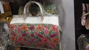 Colorful Handmade Satin Beaded Floral Embroidery Clutch Bag with Chains Evening Purse for Women <b>Shoulder</b> <b>Strap</b> Flap Closure - Product Image 5