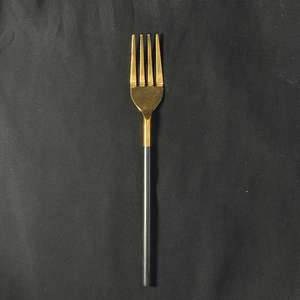 PVD Coated Gold Cutlery Stainless Steel Black Powder Coated Handle Set of 4 Luxury Rental <b>Wedding</b> Cutlery Dishwasher Safe - Product Image 6