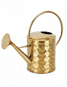 Black <b>Metal</b> <b>Watering</b> <b>Can</b> with Gold Handle and Spout Durable Garden Tool - Product Image 2