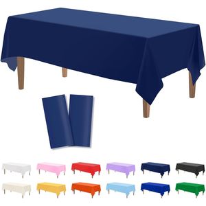 Tovaglie Monouso Blu Navy 2 Pezzi 54 X 108 Pollici Rettangolari in Plastica per Feste - Product Image 1